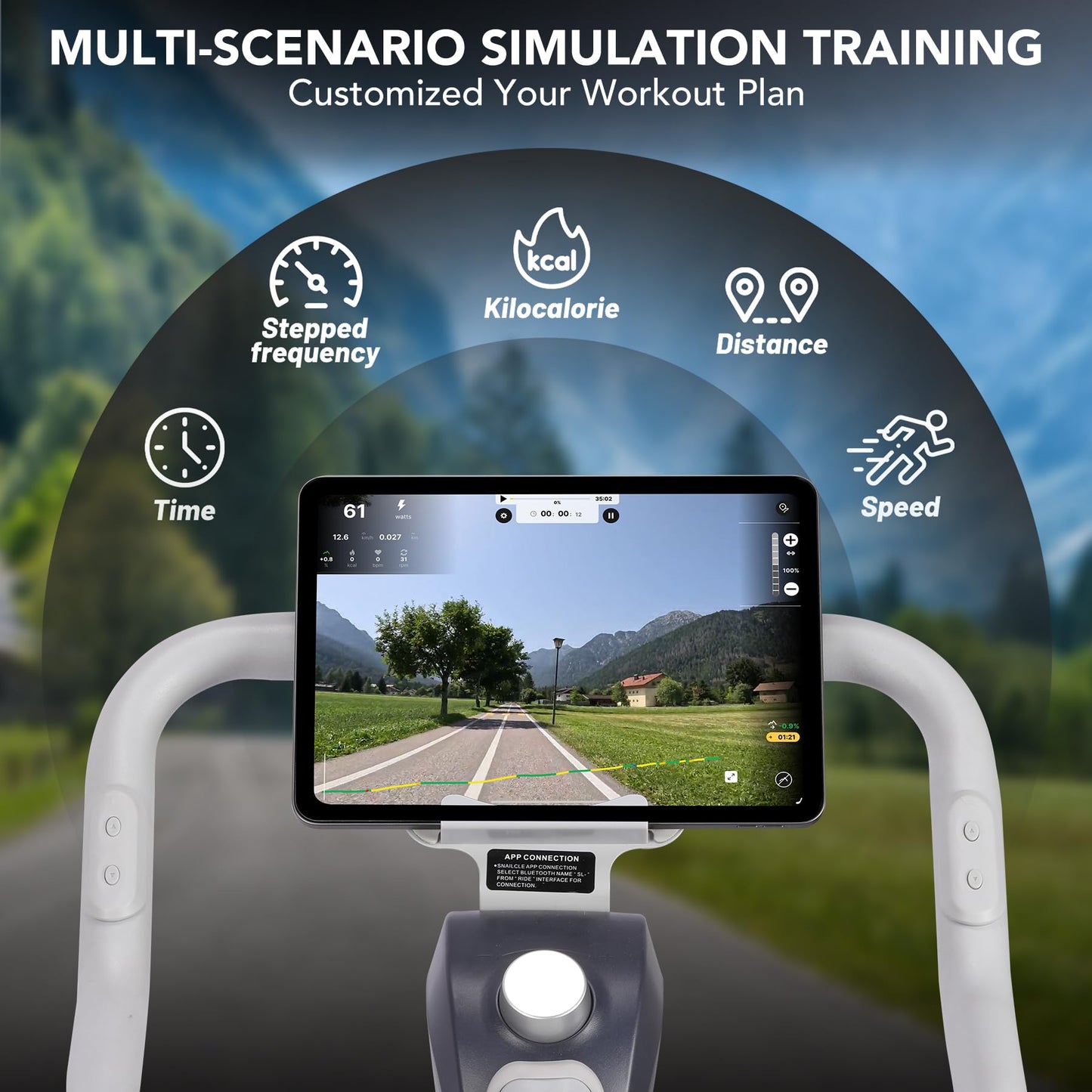 Stationary Exercise Upright Bike, Smart Indoor Cycling Bike, Exercise Bike for Home with Magnetic/Auto Resistance, App Data Tracking