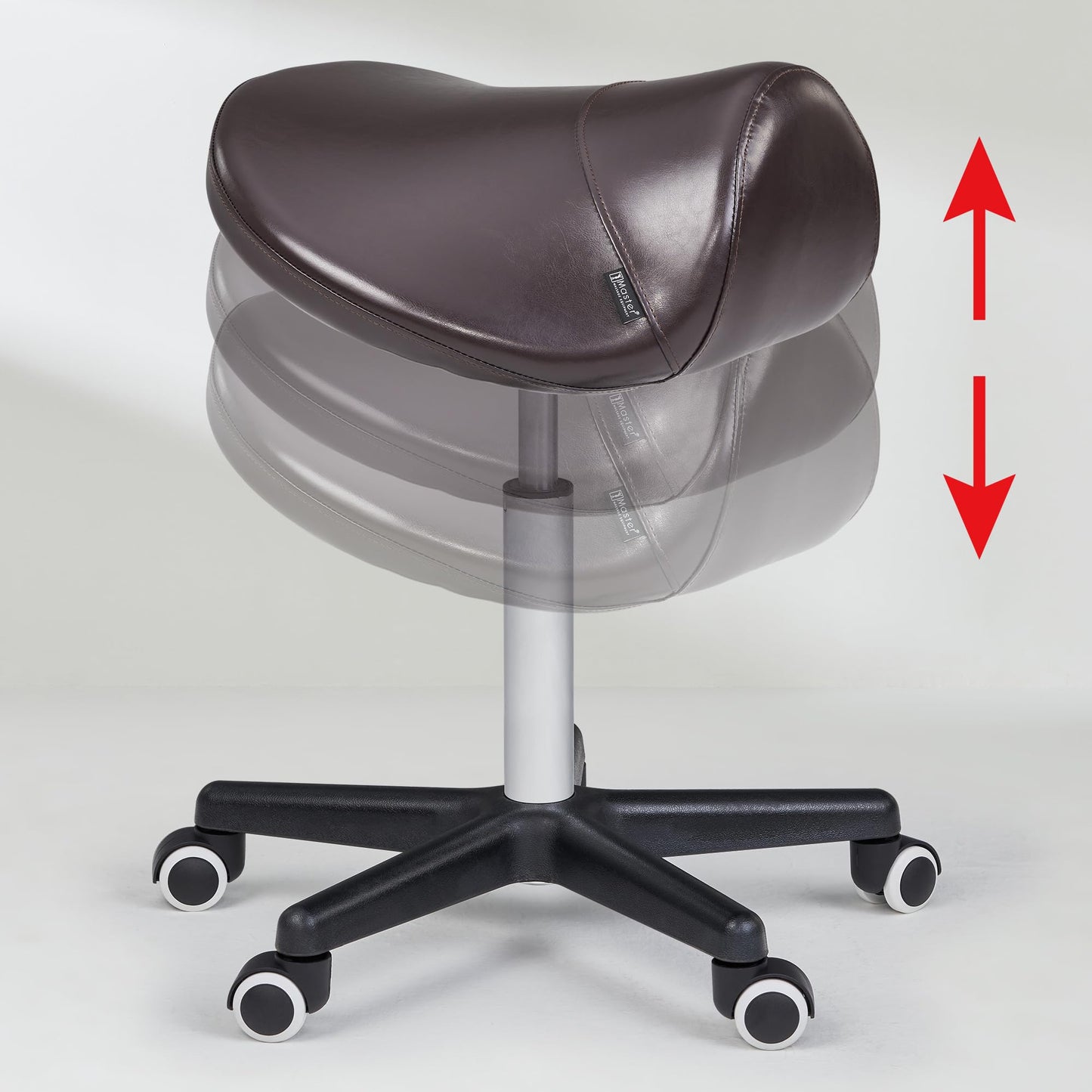 Master Massage Adjustable Hydraulic Saddle Rolling Stool – Ergonomic Salon, Tattoo, Spa, Medical & Dental Chair, Coffee