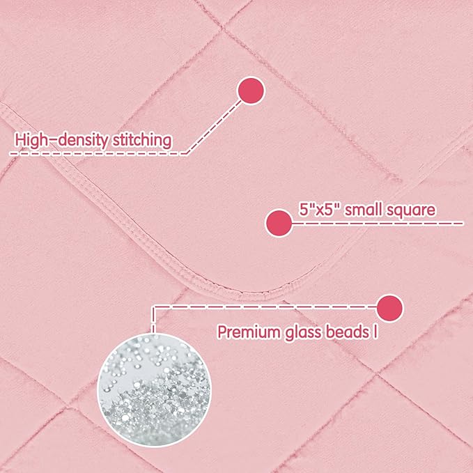 yescool Weighted Blanket (5 lbs, 36" x 48", Pink) Cooling Heavy Blanket for Sleeping Perfect for 40-60 lbs, Breathable Blanket with Premium Glass Bead, Machine Washable