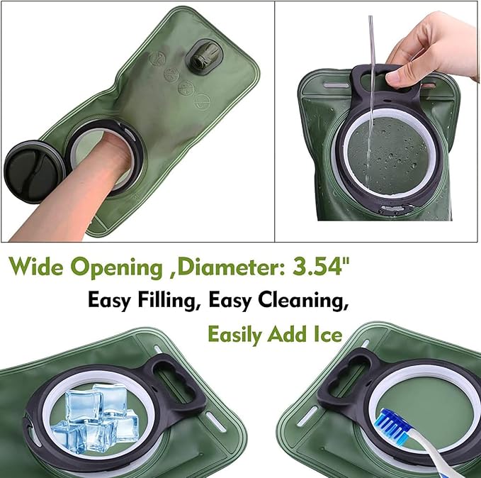 Hydration Bladder, 1.5-2-3L Water Bladder for Hiking Backpack, BPA-Free Leak Proof Water Reservoir Storage Bag, Water Pouch Hydration Pack for Camping Cycling Running