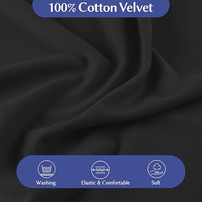 WOWMAX Back Pillow for Bed Sitting up-Bed Wedge Pillow Back Support Pillows for Bed & Sofa Couch, Velvet(100% Cotton), Black