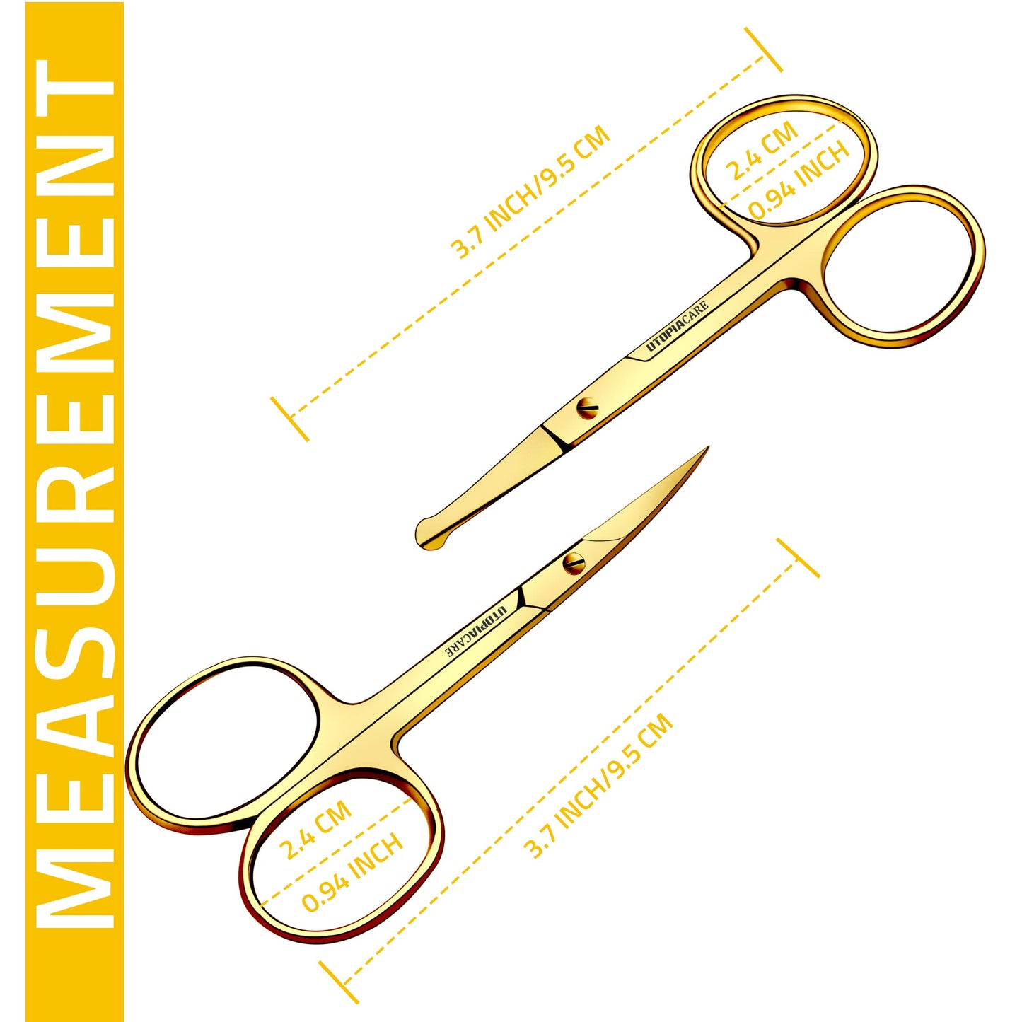 Utopia Care Eyebrow Scissors, Professional Stainless Steel Small Shears for Men and Women, Nose Hair Scissors for Grooming Musta