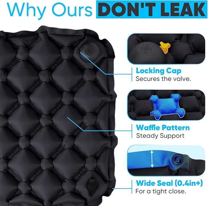 Sekey Pump Up Inflatable Seat Cushion, Portable & Lightweight Airplane Seat Cushion, for Long Flights Stadium Camping Office Travel