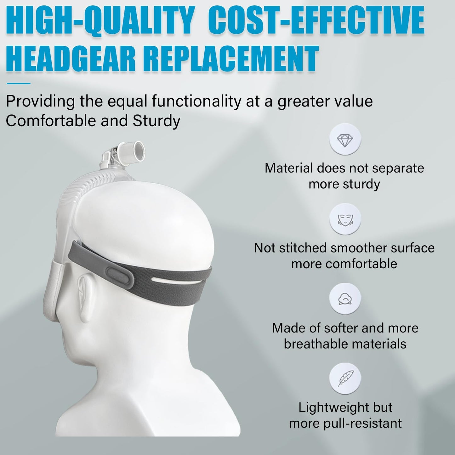 GJX 3 Packs Replacement Headgear Straps for Airfit/Airtouth N30i and P30i Closed Edges Nasal Mask Straps Adjustable CPAP Headgear Compatibility with N30i/P30i(Without Mask Frame)