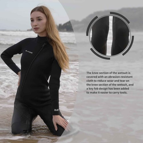 LayaTone 3mm Neoprene Front Zip Full Body Wetsuits for Men & Women - Perfect for Diving, Snorkeling, Surfing & More