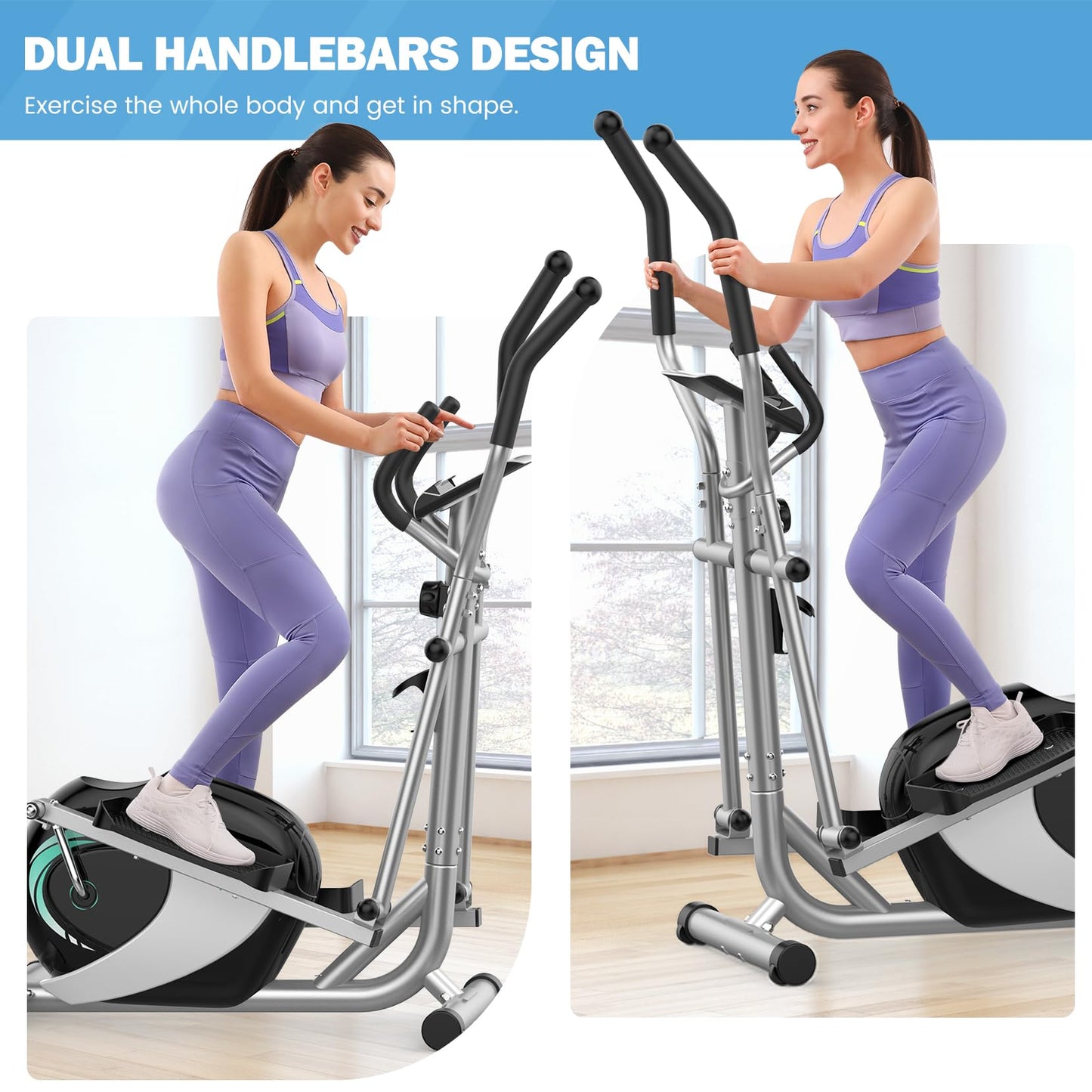 Elliptical Exercise Machine, Dripex Magnetic Elliptical Machine for Home, Hyper-Quiet Elliptical Training Machines w/ 13.2lbs Flywheel, 16 Resistance Levels, Pulse, LCD Monitor