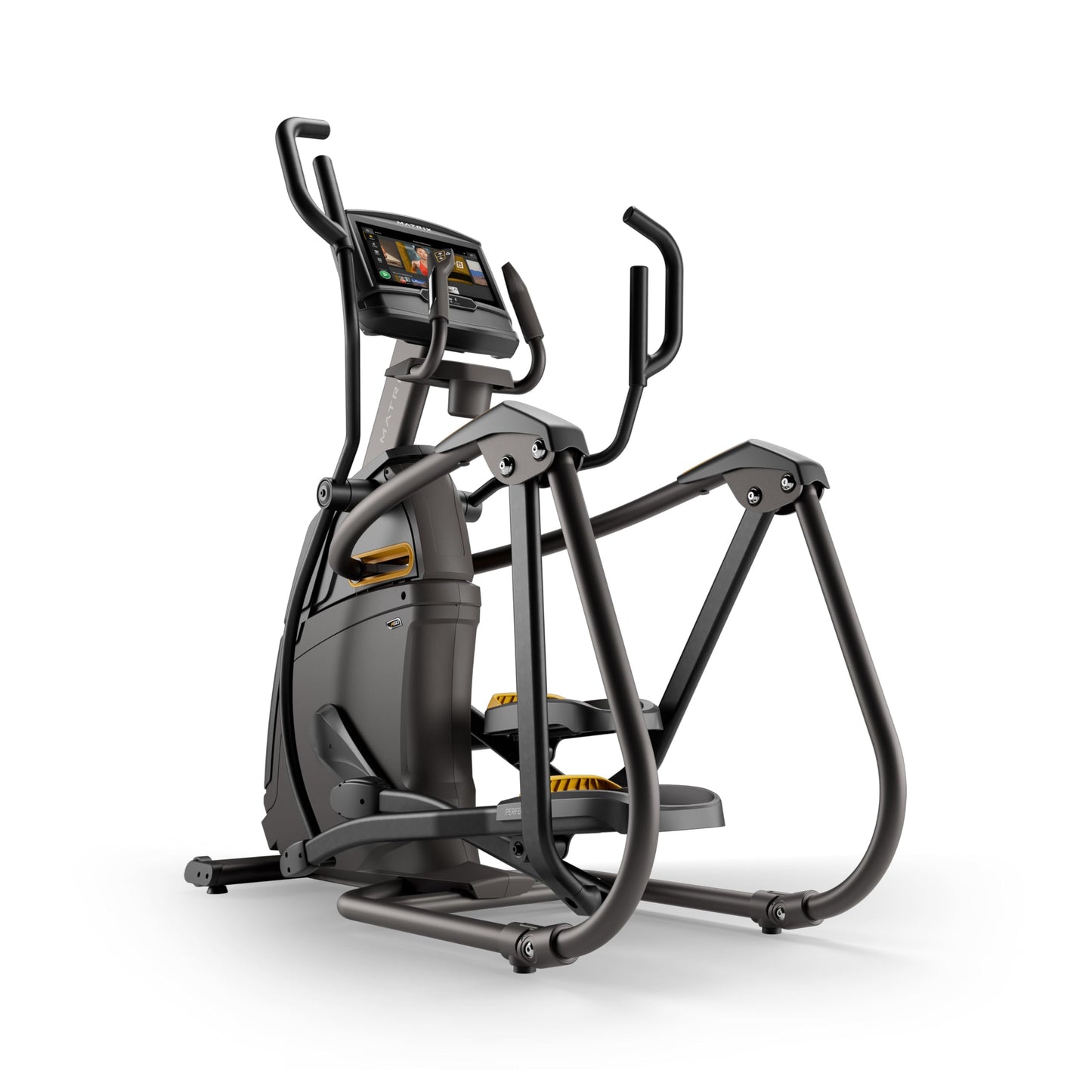 Matrix Fitness A50 Ascent Elliptical with XIR | 16" Touchscreen (WiFi+BT+HDMI) | Low Impact Workouts, Full Body Cardio | Space Saving Compact Design, Suspension Elliptical with Adjustable Incline