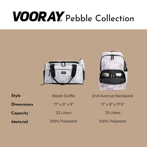 VOORAY 25L 2nd Avenue Backpack, Large - Travel, Gym & Sports Backpack - Pebble