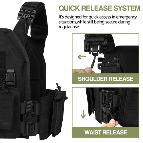 LASVENIS Tactical Vest for Men Weighted Vest Fully Adjustable Outdoor Training Gaming Vests