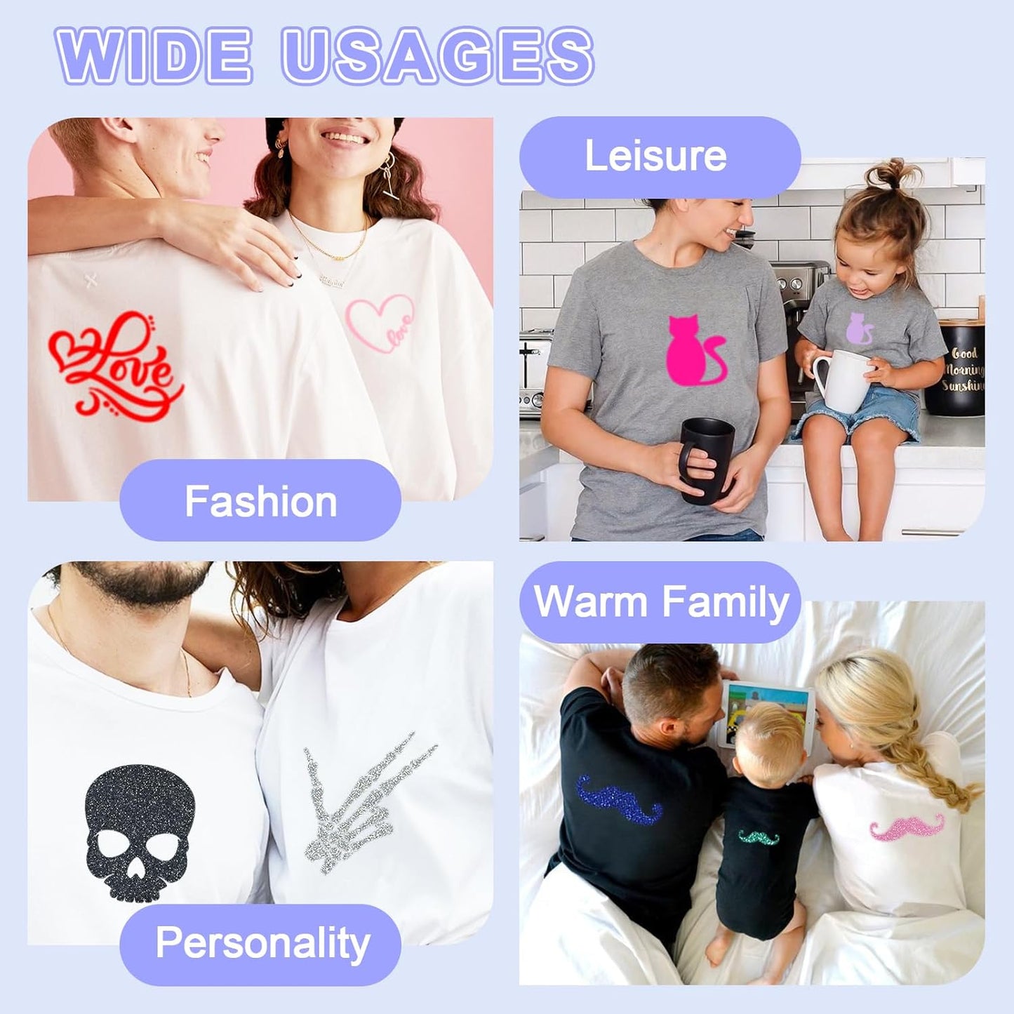 PU Heat Transfer Vinyl Bundle, 14 Assorted Color Sheets 12"x10" – Soft & Stretchable Iron-On Vinyl, Easy to Cut & Weed, Compatible with Cricut – Perfect for DIY Summer Gifts & Parent-Child Crafts