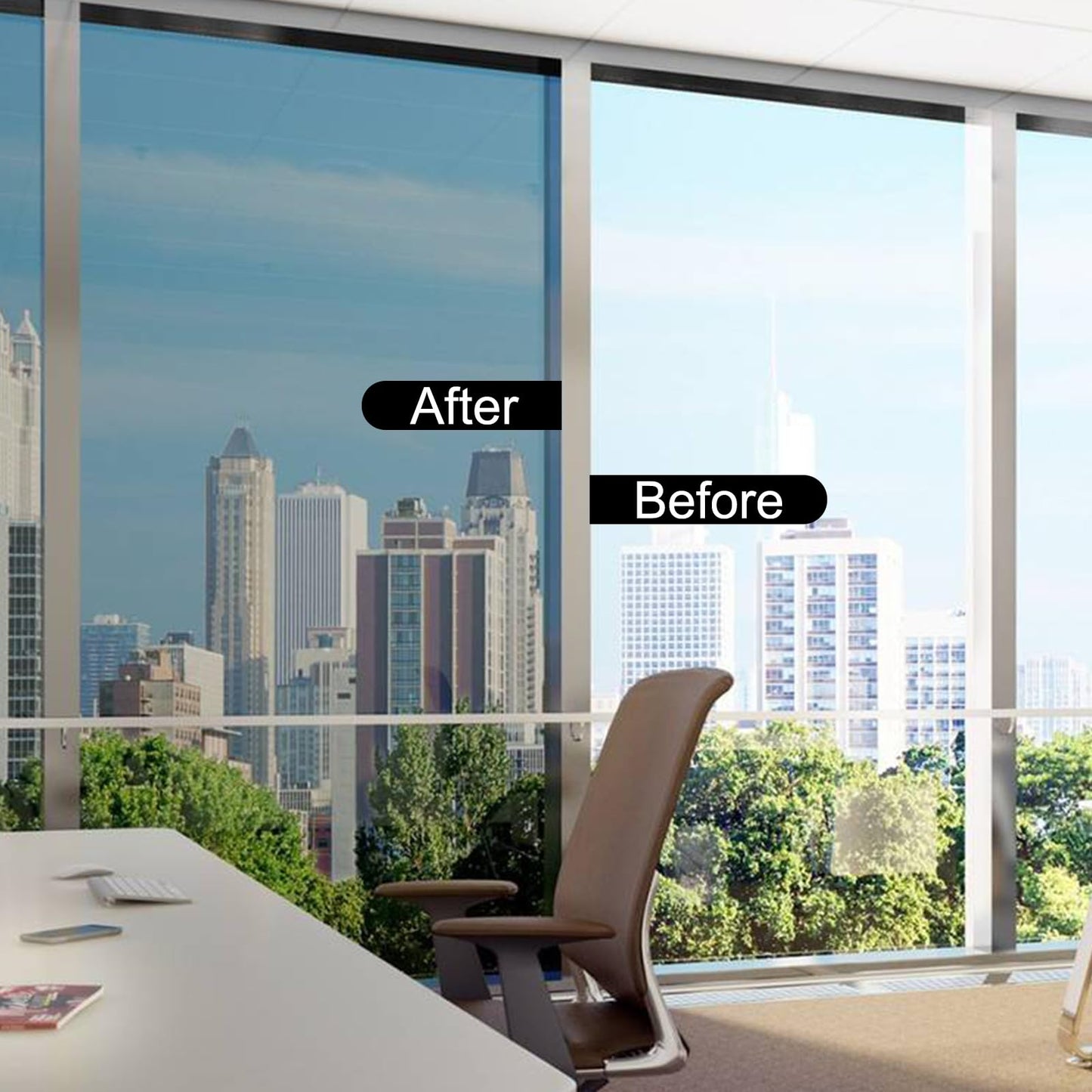 Shackcom 2 Rolls 29.5" X 118" One Way Window Film, Mirror Effect Tint Glass Covering for Home Office, Daytime Privacy Protecting Reflective Heat Control Anti UV Door Sticker (Sliver)