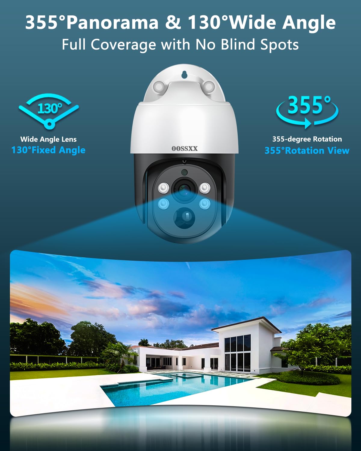 OOSSXX (2026 New) 4K PoE PTZ Security Camera System with 10.2'' Monitor, 8CH NVR, 4 Wired Outdoor Cameras, Pan Tilt Auto Tracking, AI Human Detection, Free App, No Monthly Fee, IP66