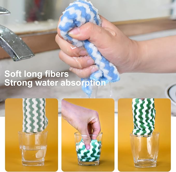 FGSAEOR Microfiber Cleaning Cloth, Dish Cloths for Washing Dishes, Ultra Absorbent Kitchen Towels Rags for Cleaning House Keeping