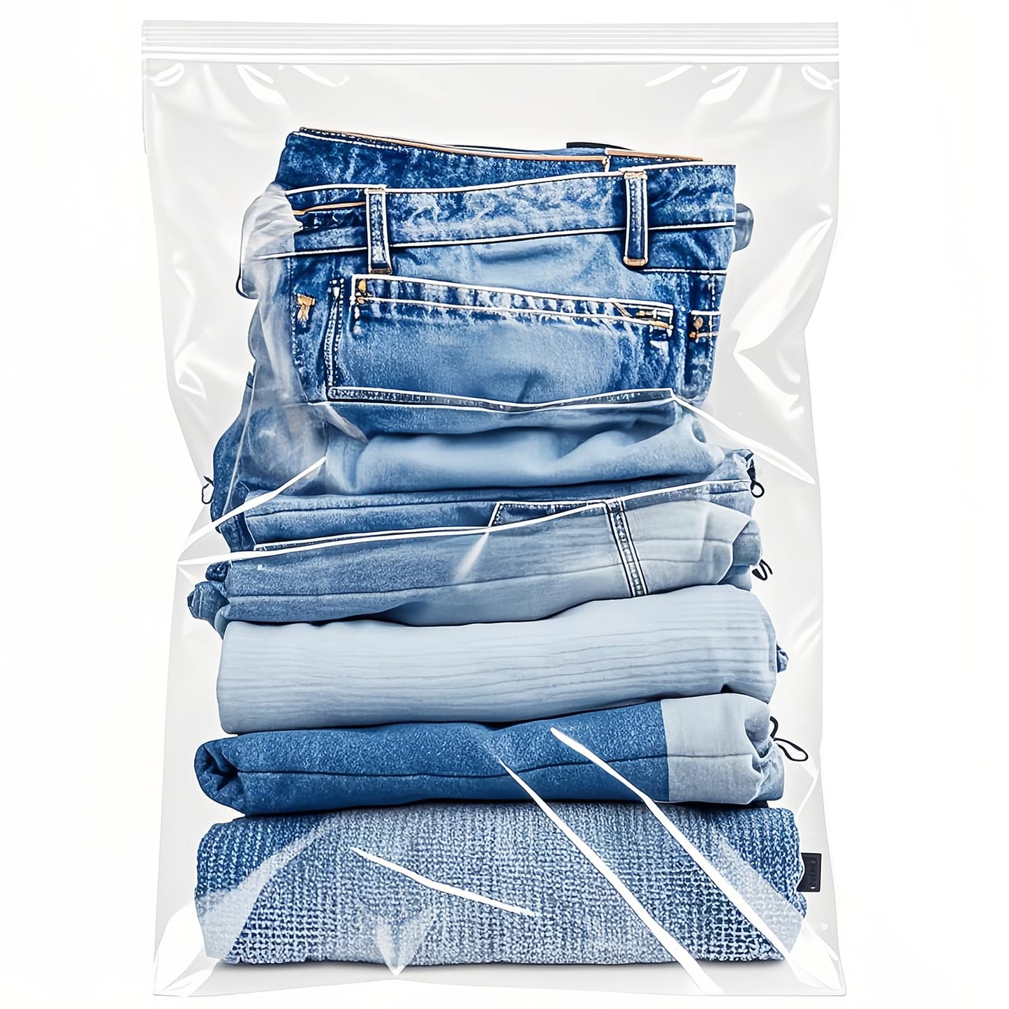ZHEWTOEN Large 5 Gallon Plastic Storage Bags (10 Pack) - 18" x 24", 2.4 Mil Thick, Resealable Clear Zipper Bags for Clothes, Travel & Moving