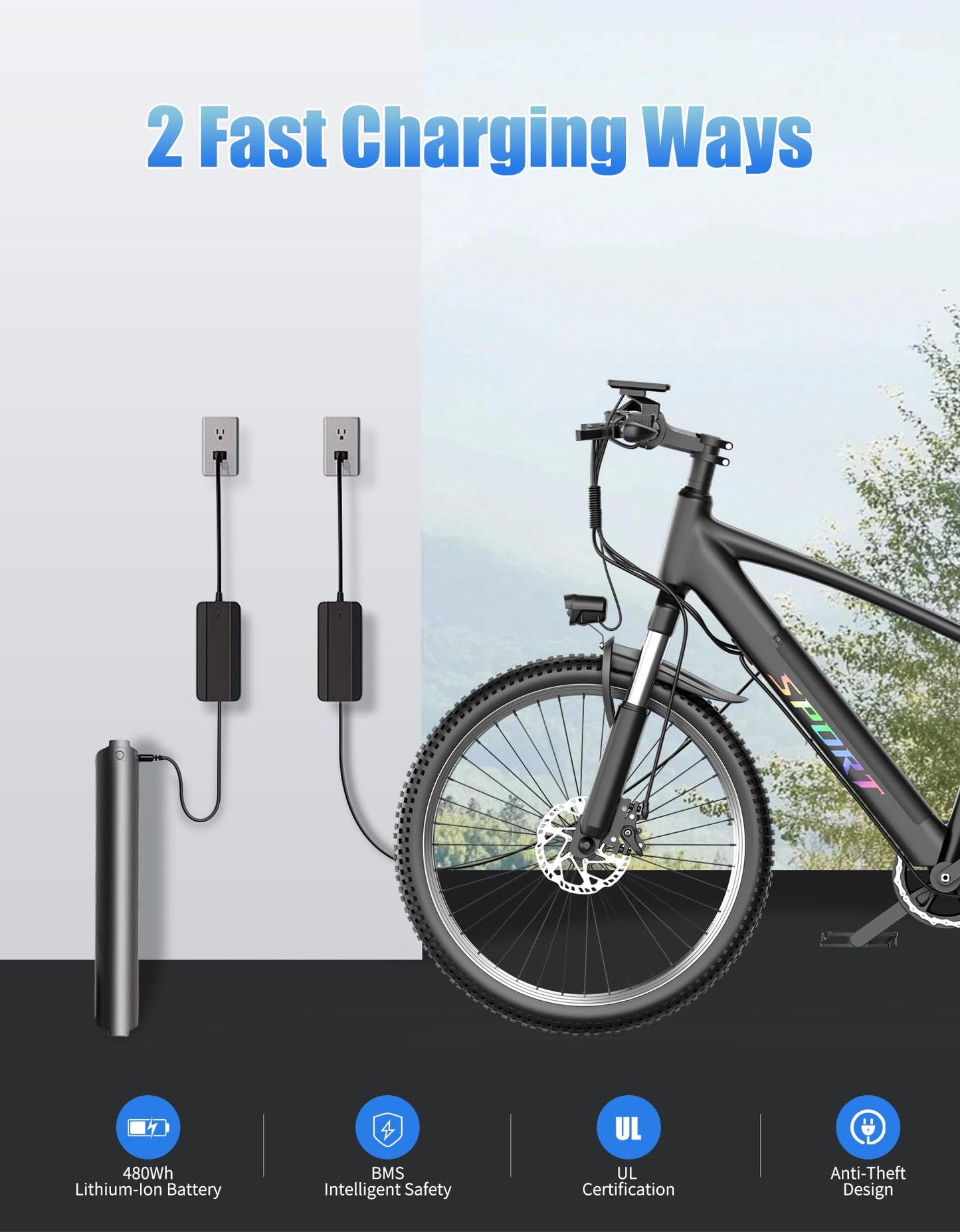 Pikabike Electric Bike for Adults, 1500W Motor Ebike, Max 65Miles 28MPH, 26" Electric Mountain Bike, 480Wh Removable Battery EBike, 7-Speed & Front Suspension, Electric Bicycle for Commute