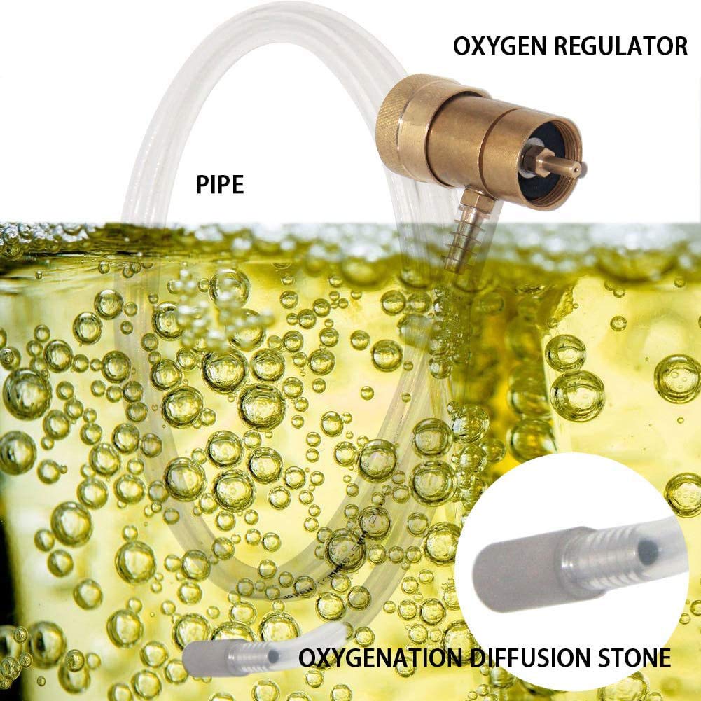 Kaysection Oxygenation Kit Oxygen Regulator for Brewing, Oxygen Regulator for Disposable Tanks with Barb