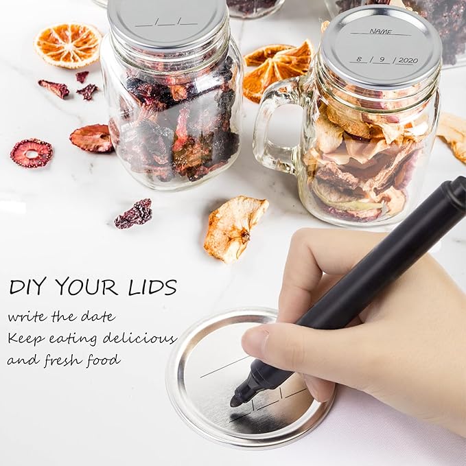 100 PCS Canning Lids Regular,2.76in Regular Mouth Mason Lids,Ball Jar with Lids with Leak proof Airtight Seal Rust Proof Split,Regular Mouth Mason Jars Food Grade,Canning Food DIY