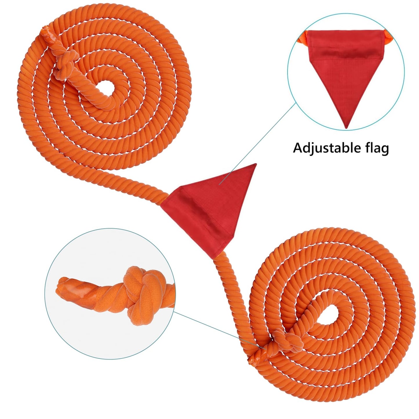 X XBEN Tug of War Rope with Flag for Kids 20FT, Teens and Adults, Soft Cotton Rope Games for Team Building Activities, Family Reunion, Birthday Party