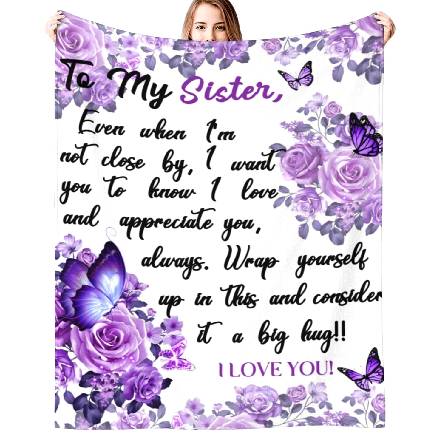 Sister Gifts Blanket from Sister Super Soft Flannel Throw Blankets for Birthday/Mothers Day 50"X40"