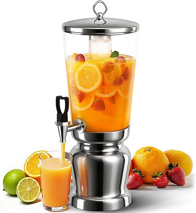 WantJoin Beverage Dispenser With Stand -2 Gallon Beverage Dispenser Drink Dispenser w/Upgraded Dual Cores & Base, Leakproo...