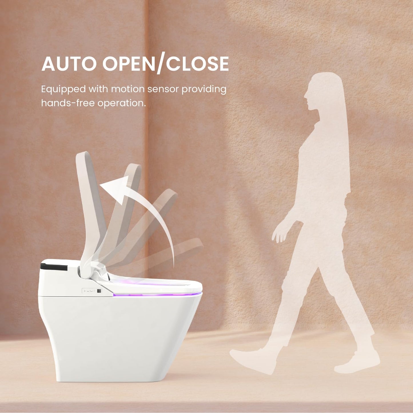 VOVO STYLEMENT TCB-090SA Smart Toilet for bathrooms, Elongated One Piece Toilet with Auto Open/Close Lid, 1.12 GPF, Auto Dual Flush, ADA Chair Height, Heated Seat, Made in Korea