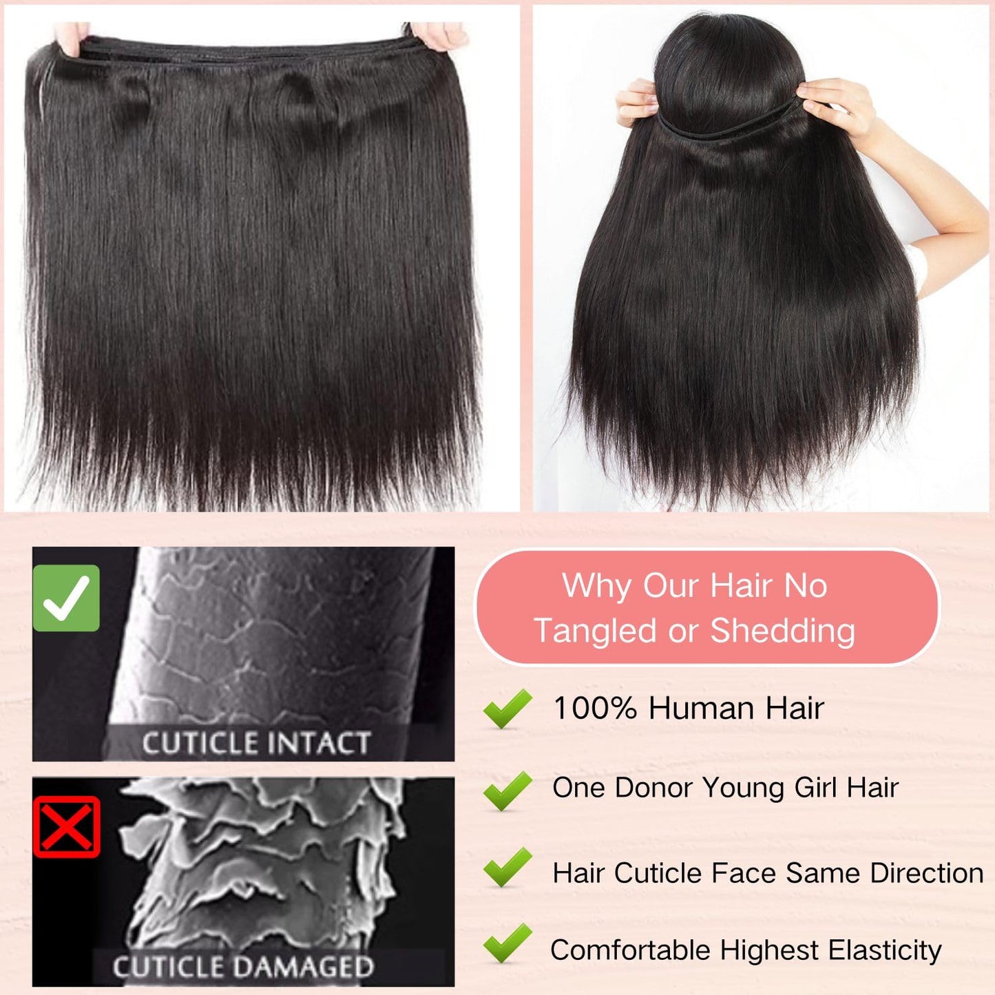 12A Human Hair Bundles Straight 20 Inch One Bundle 100% Unprocessed Brazilian Virgin Hair Bundles Double Weft Weave Bundles Huma