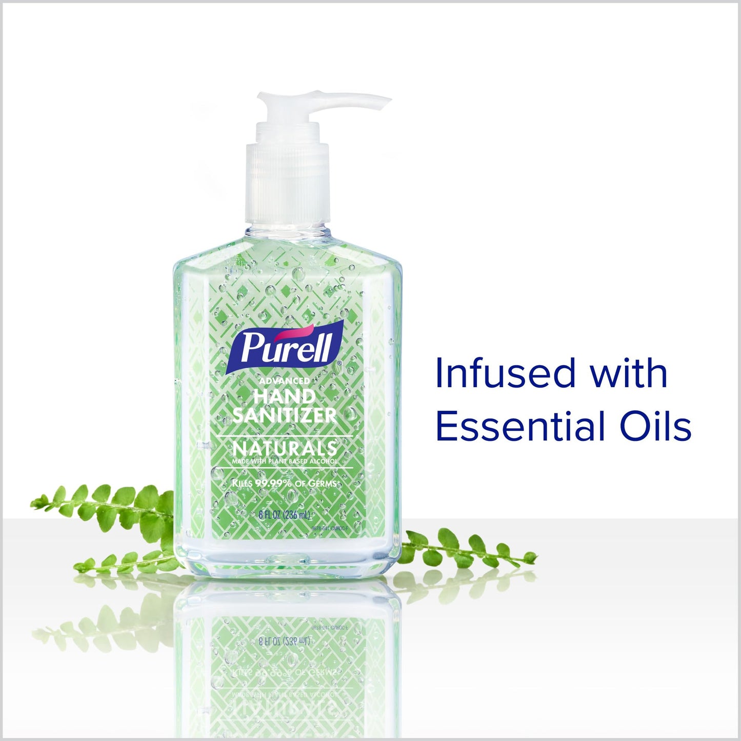 PURELL Advanced Hand Sanitizer Naturals with Plant Based Alcohol, Citrus Scent, 8 fl oz Pump Bottle (Pack of 4) - 9626-06-ECDECO