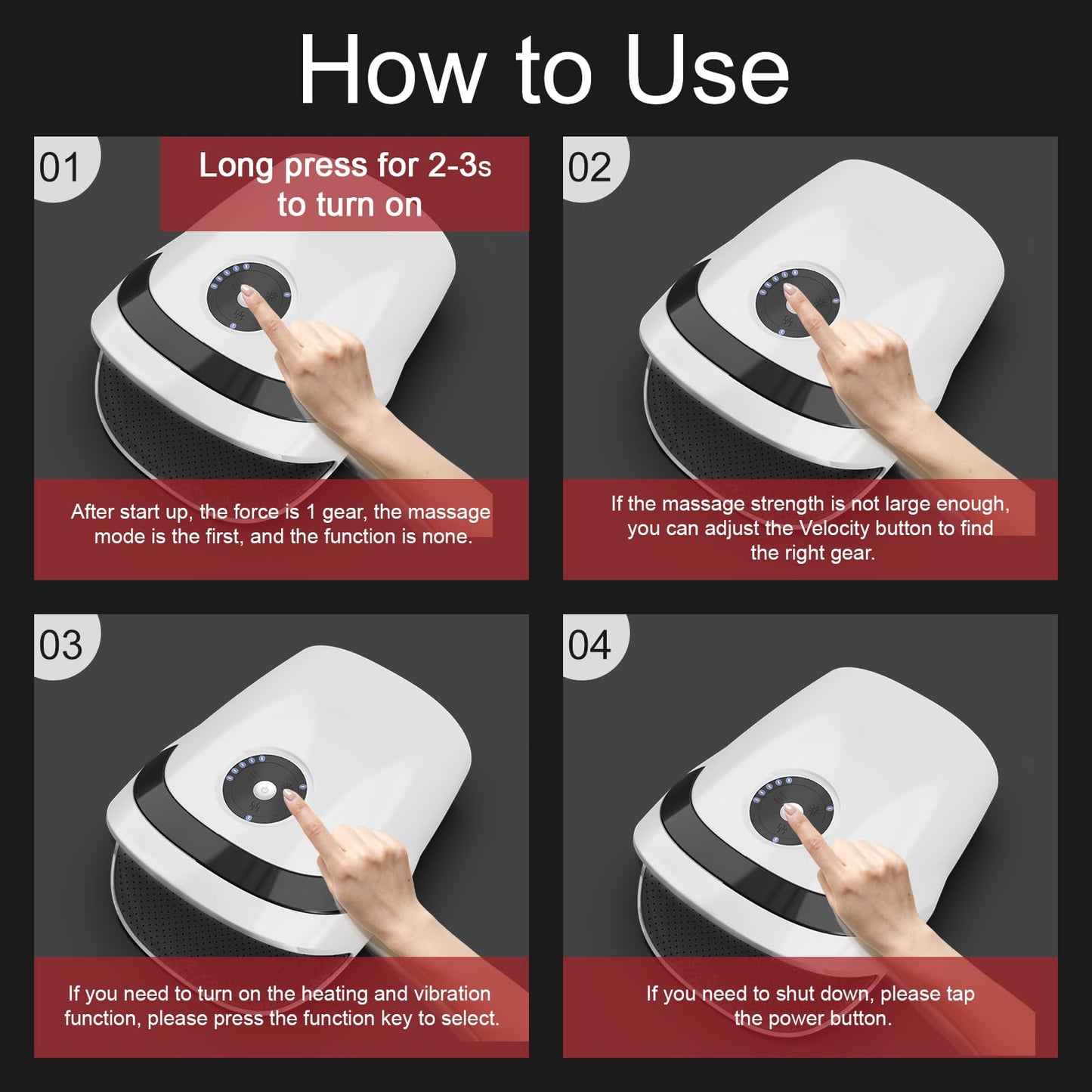 Xllent Hand Massager with Compression & Heating,Birthday Gifts for Women Men Mom Grilfrend - Electric Hand Massager for Arthritis and Carpal Tunnel(White)