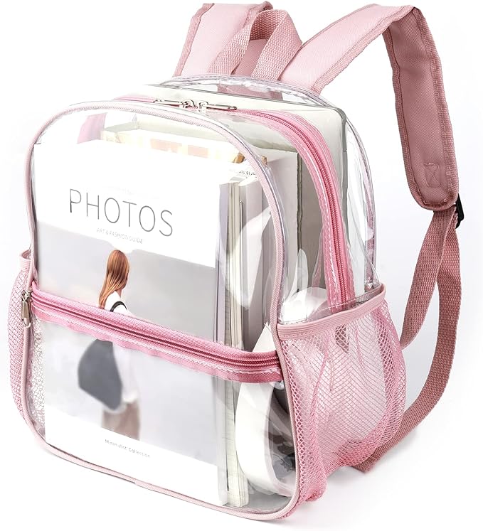 Keepcross Clear Backpack Stadium Approved 12x6x12 Small Clear Bag with Reinforced Straps Waterproof for Stadium Events, Sp...