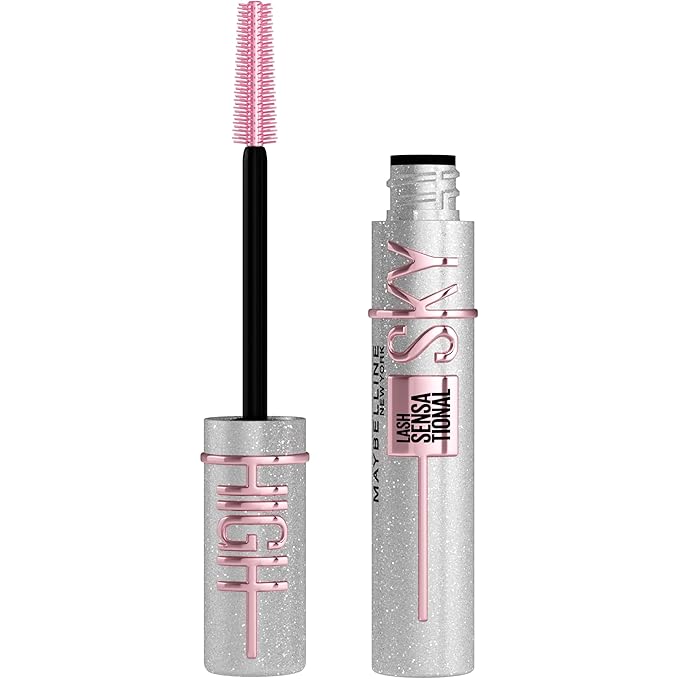 Maybelline Lash Sensational Sky High Glitter Mascara, Diamond Effect Eye Makeup for Lashes and Brows, Washable, Space Diam...