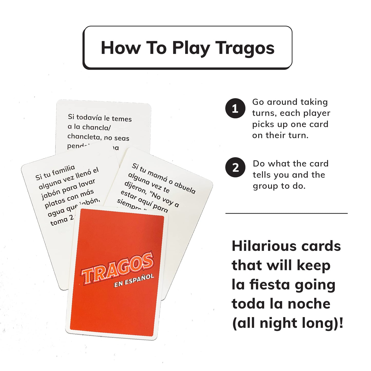 Tragos Original Game en Español for Latinos - Relatable Hilarious Cultural Spanish Card Game - Juegos De Mesa para Adultos Original en Español