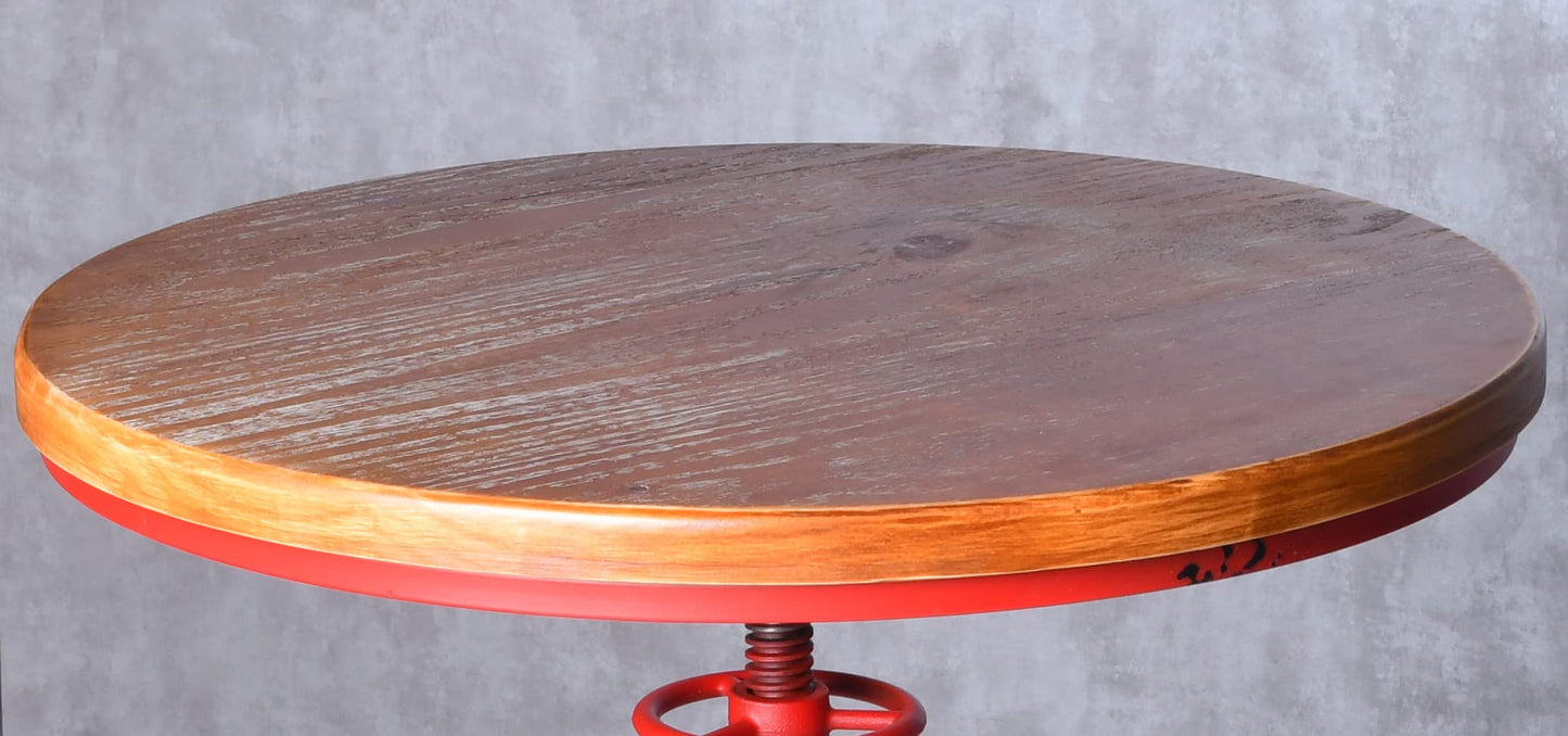 Topower Industrial Bar Table 38.58-48.43" Adjustable Pub Table Kitchen Dining Coffee Bistro Table Antique Red