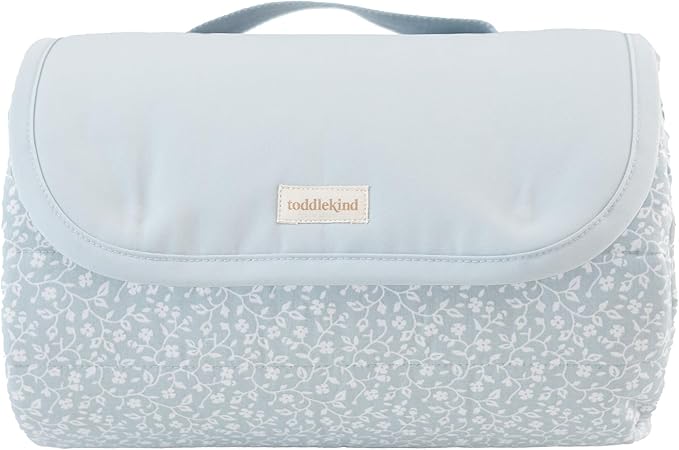Toddlekind Premium Indoor/Outdoor Playmat & Picnic Blanket, Organic Quilted Cotton, Water-Resistant, Reversible Design, Sp...