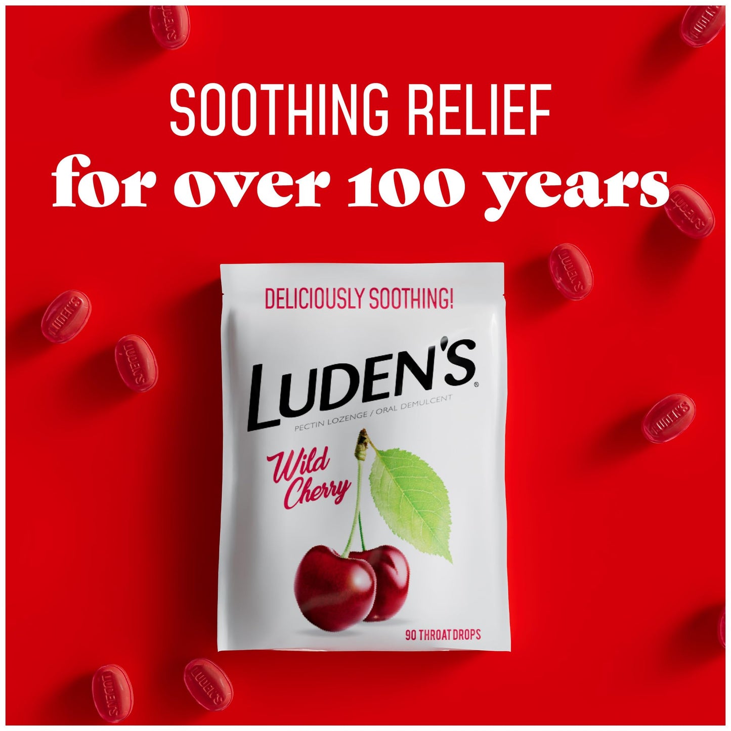 Ludens Deliciously Soothing Throat Drops, Wild Cherry Flavor, 90 Count (Pack of 4)
