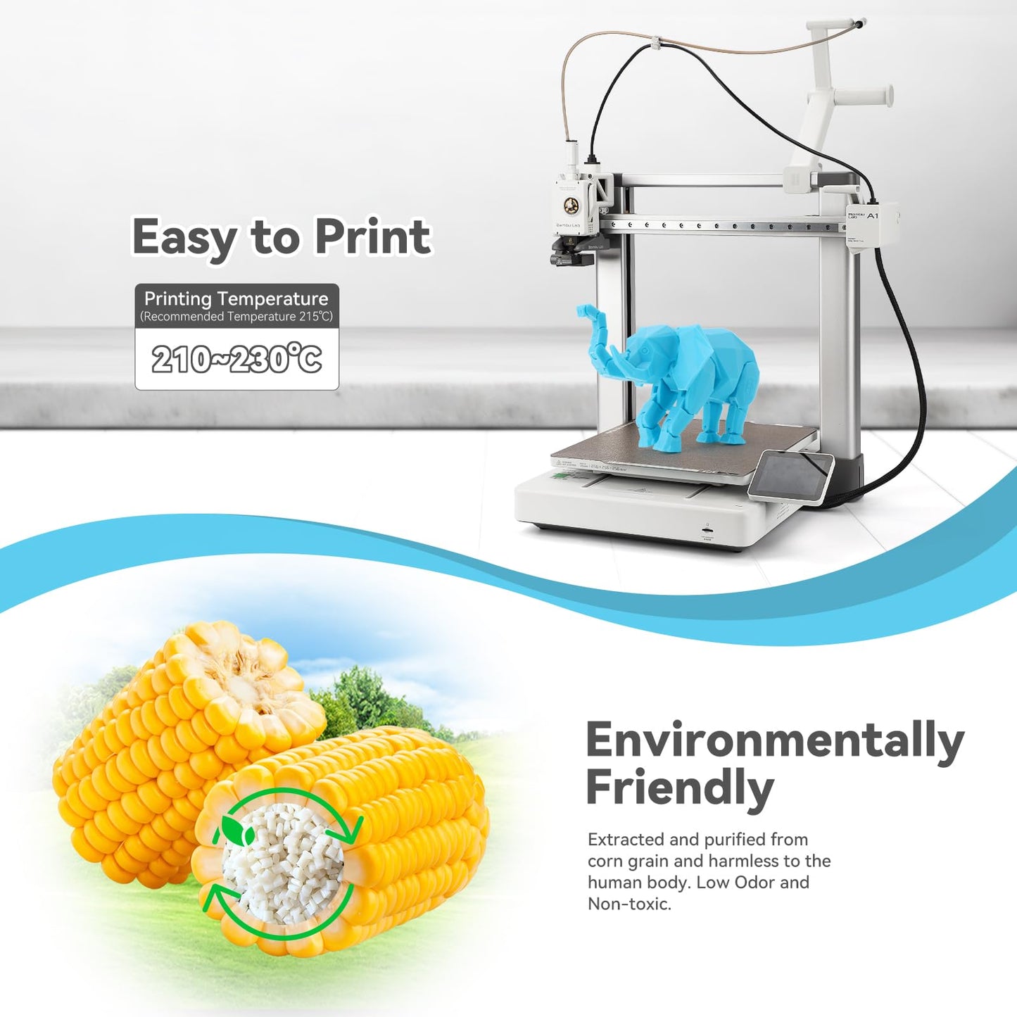 3Dhojor Pla Pro (Pla+) Filament 1.75Mm, 3D Printer Filament, Cardboard Spool, Dimensional Accuracy +/- 0.03 Mm-Light Blue, 1Kg