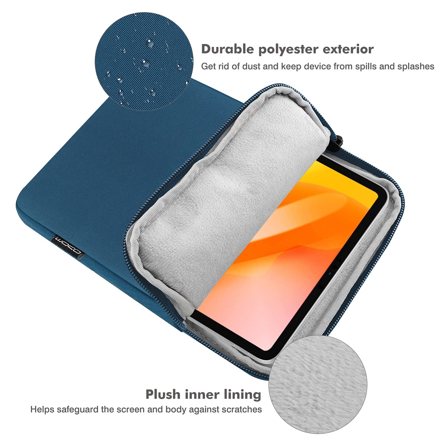 Moko 13 Inch Tablet Sleeve Fits 13Inch Ipad Air M3 2025, Ipad Pro M4/Air M2 2024, Ipad Pro 12.9, Galaxy Tab S8+/S9+ 12.4, Polyes