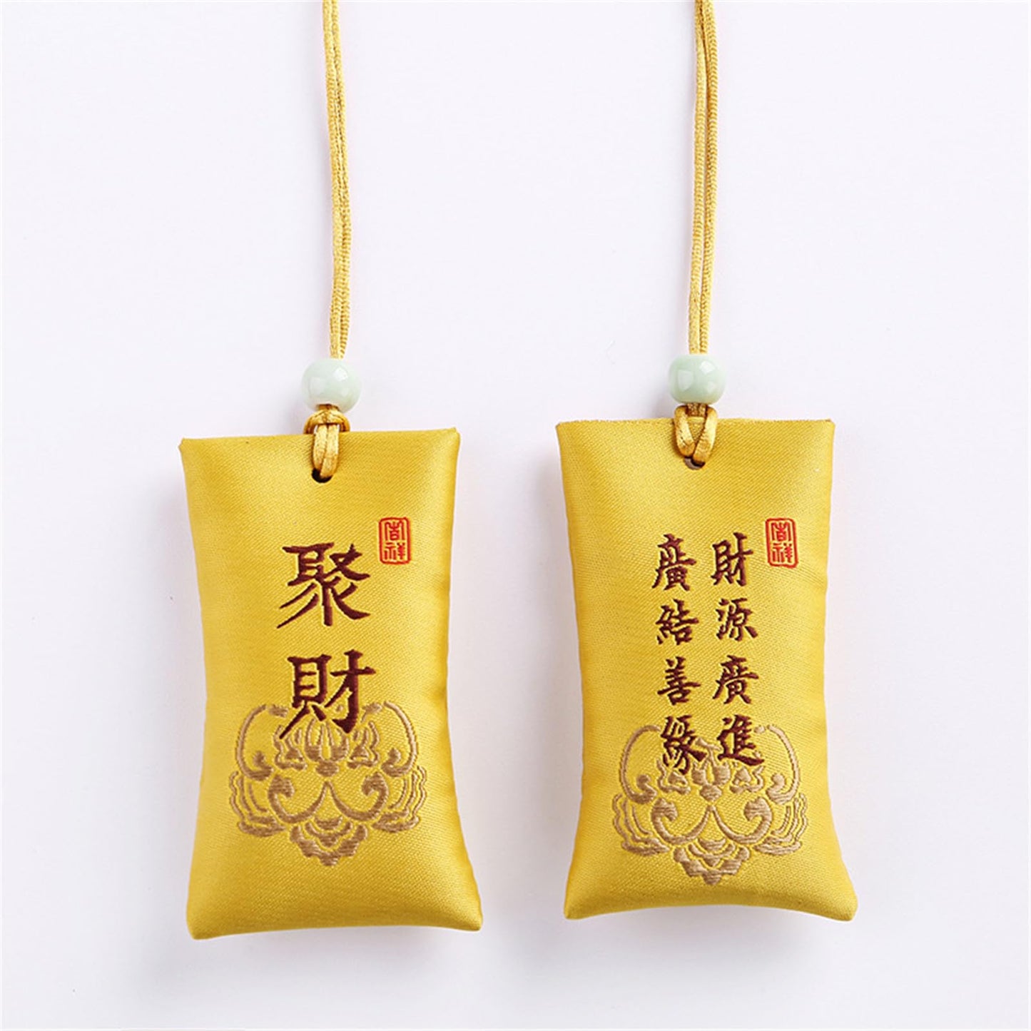 Spiritual Salt with Sachet - Spiritual Salt Pouch, Spiritual Salt for Money, Buddhist Spiritual Salt Pouch Necklac, Spiritual Salt Pouch from China, Classical Chinese Talisman (Gather Wealth)