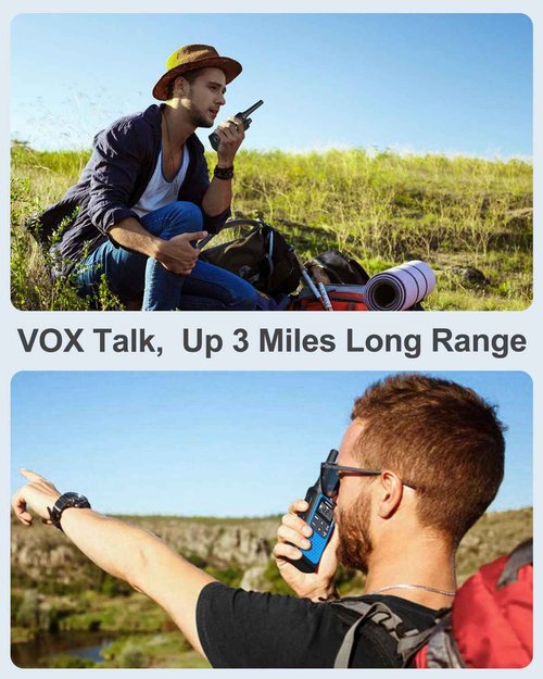 NXGKET Walkie Talkies Long Rang for Adults NOAA Weather Alerts Scan, Rechargeable Walkie Talkies 2 Way Radio 22 Channel 6 Pack with 1800mAh Li-ion Battery USB-c Cable Hiking Accessories Camping Gear