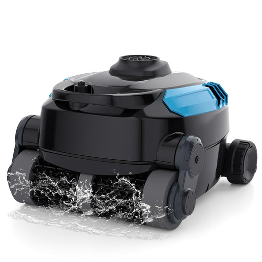 Cordless Robotic Pool Cleaner, Wall Climbing, Extended Battery Life, 8L Capacity, Advanced Dual-Motor, Dual Filtration Bag, X3 Pool Vacuum for Inground & Above Ground Pools Up to 1615 Sq.Ft, Blue
