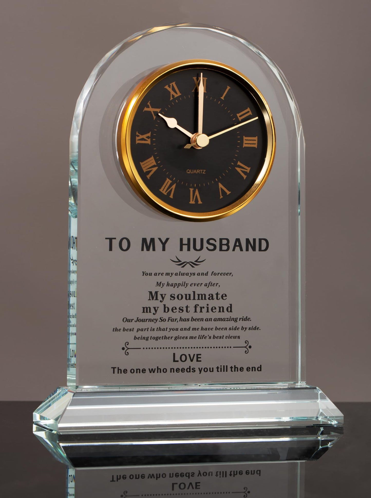 WinTaim Romantic Glass Clock for Husband Gift from Wife, Perfect for Anniversary, Birthday, Christmas, & Valentine's Day, Unique Gift Idea for Husbands Who Have Everything