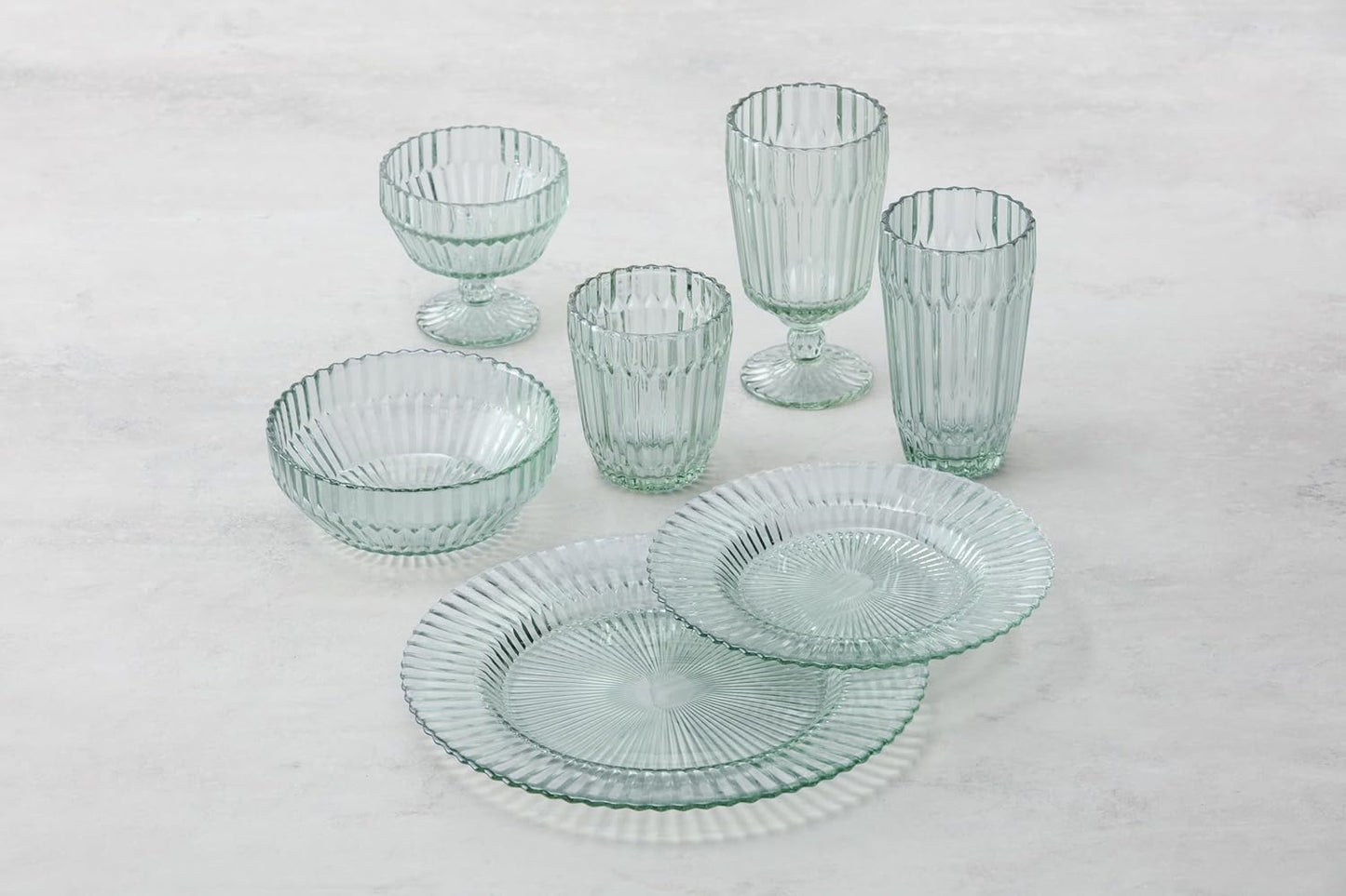 Fortessa Archie Glass, 10.6 Inch Dinner Plate (Set of 4), Verde Green