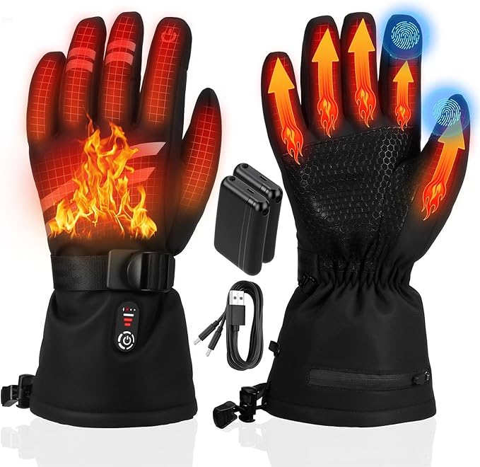 Hand Warmers Rechargeable, Electric Heated Gloves with Rechargeable Batteries 3 Levels 7.6V Fast Heating Handwarmer Pouch for Women Men Kids Winter Hiking Camping Hunting Skiing Outdoor Sports Working