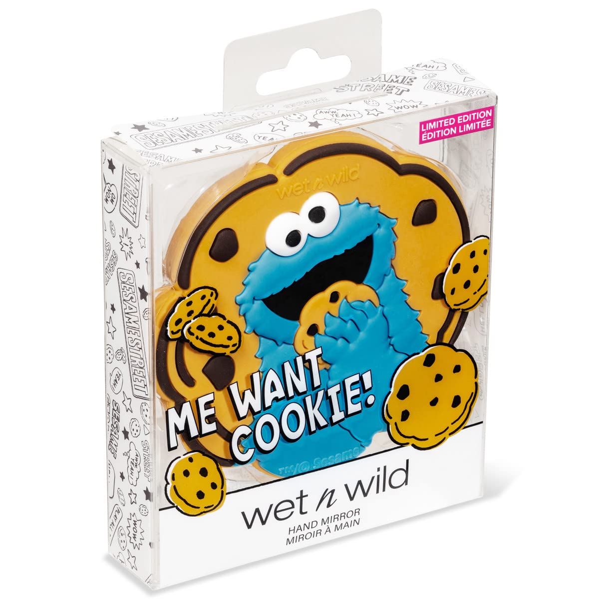 wet n wild Sesame Street Collection, Comfort-Grip Handle, Versatile & Portable Hand Mirror - Me Want Cookie