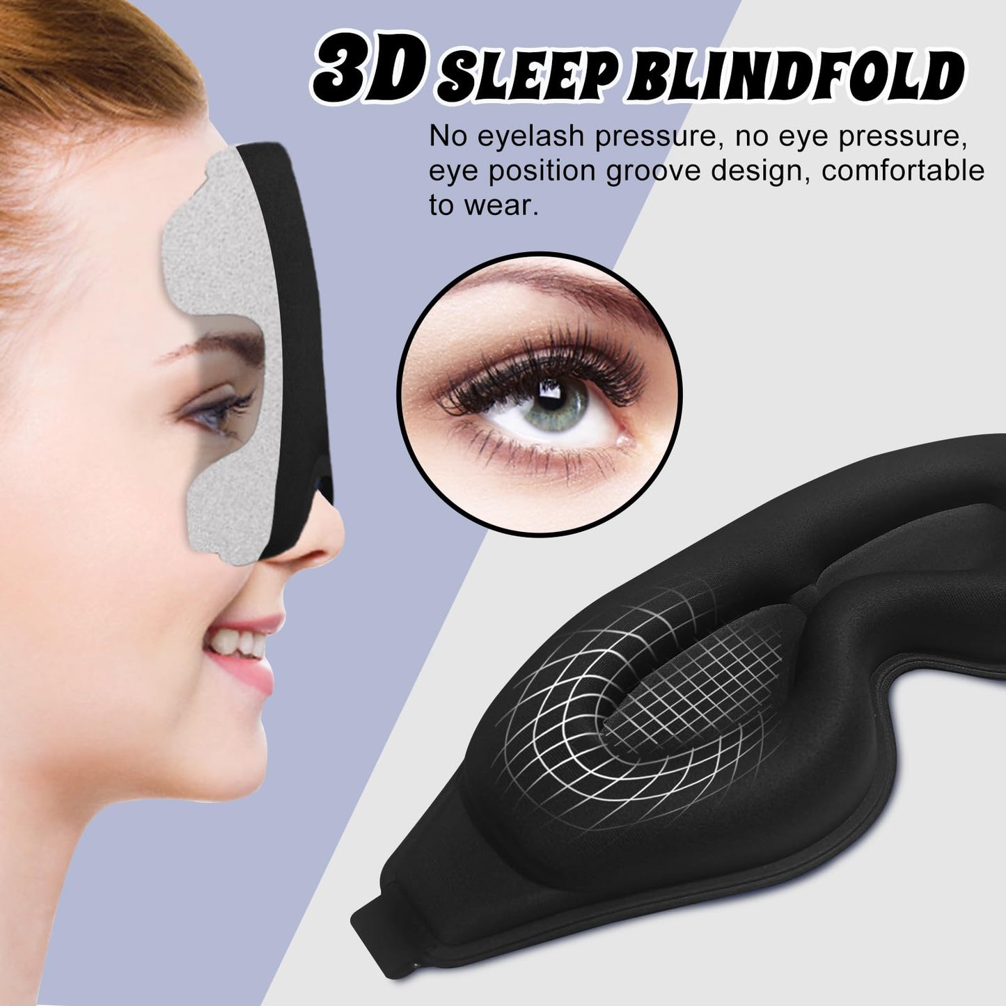 Clbxzwc 3D Advanced Eye Mask for Sleeping，Ultra Delicate Soft Skin Friendly Eye mask，100% Blackout Sleep Eye Mask for Sleep, Eyelash Extension Sleep mask