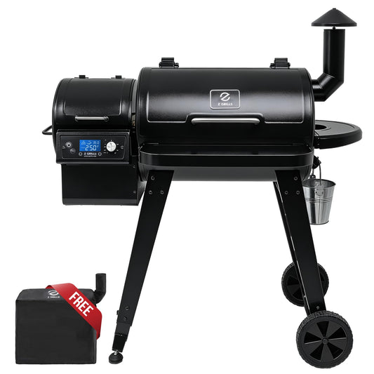Z GRILLS Wood Pellet Grill & Smoker, PID V3.0 Controller, Meat Probe, 8 in 1 Outdoor BBQ Grill Auto Temperature Control, 459 Sq in Black, 450A