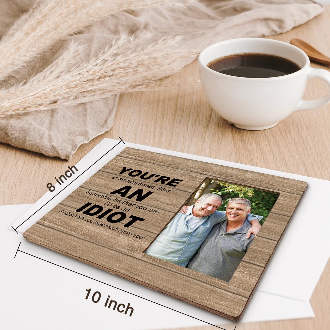 Yorhifa Brother Picture Photo Frame, Funny Brother Fathers Day Birthday Gifts for Christmas From Sister, You're An Amazing Human Photo Picture Frames 4x6