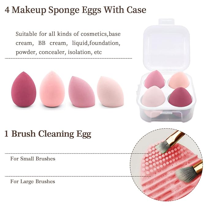Makeup Brushes 22 Pcs Makeup Kit,Foundation Brush Eyeshadow Brush Make up Brushes Set (Pink, 22 Piece Set Large)