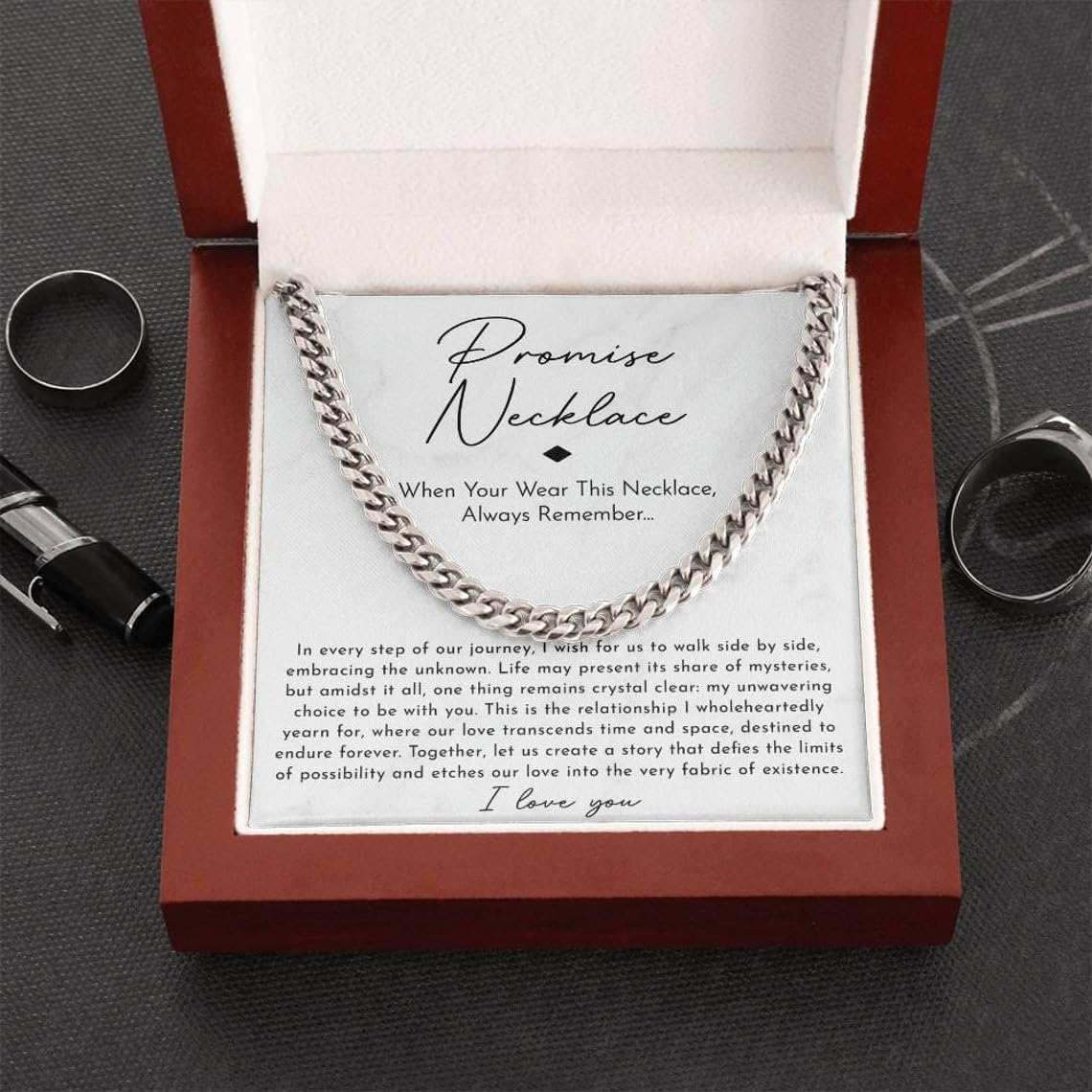 VIRAGIL To My Man Promise, Anniversary & Birthday Necklace - Guy Valentine Gift, Boyfriend Promise & Birthday Gift
