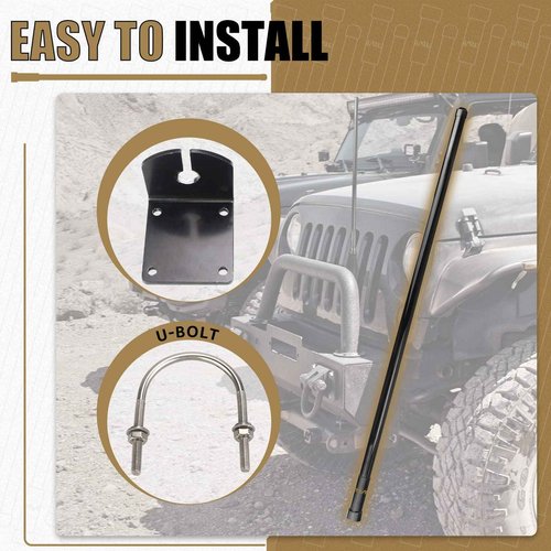 Retevis GMRS Mobile Antenna, Heavy Duty Fiberglass GMRS Antenna, 6.5dB 462-467MHz, Spring Base with 16ft RG-58U Coaxial Cable, Compatible with Midland Radio Retevis RT97 RA86(1Pack)