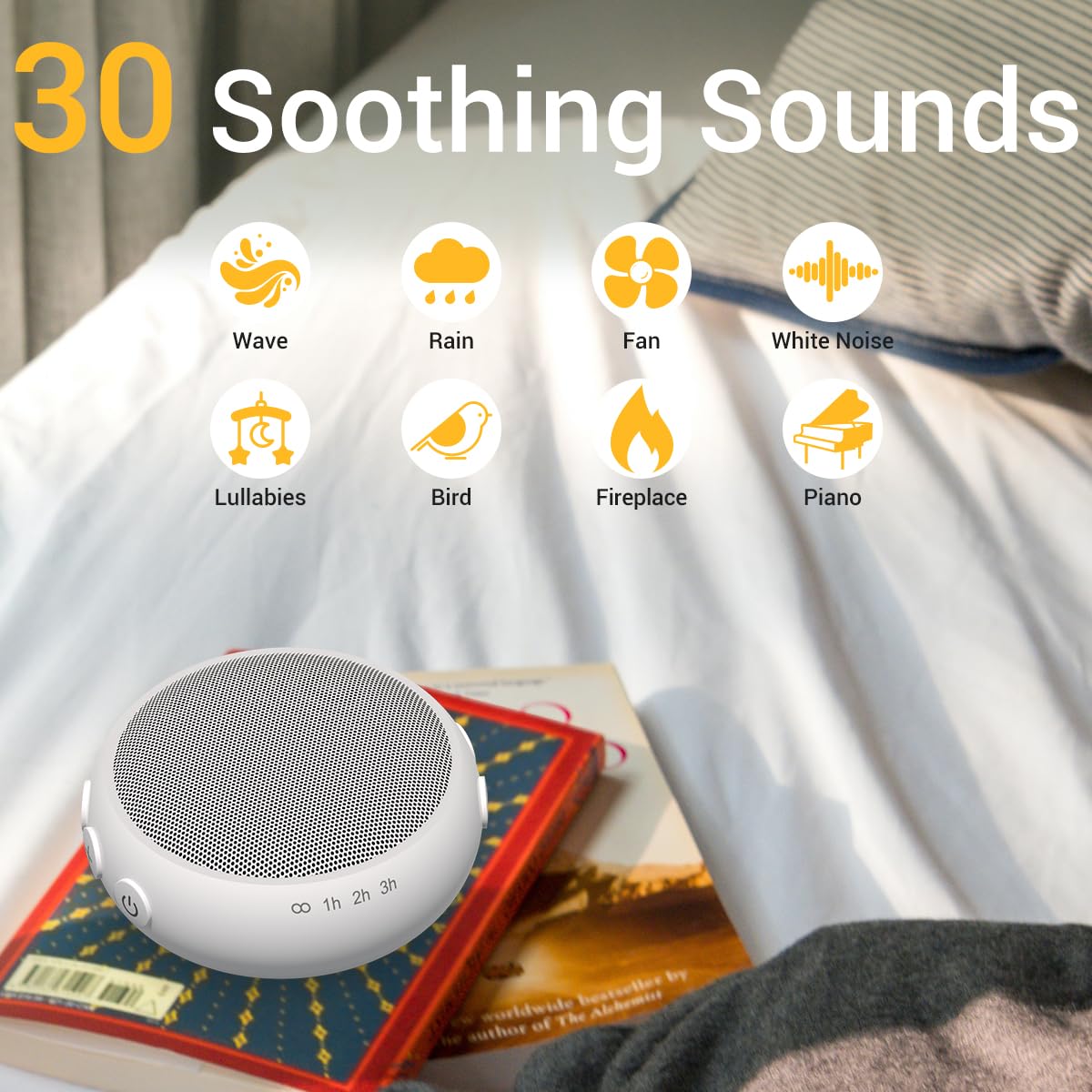 SoundMe Pink Noise Machine Sound Machinie with 30 Soothing Natural Sounds 36 Volume Portable Travelfor Sleeping Brown Noise Machine for Baby Kids Adults Noise Canceling Machine for Office Privacy